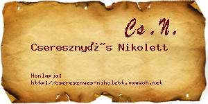 Cseresznyés Nikolett névjegykártya
