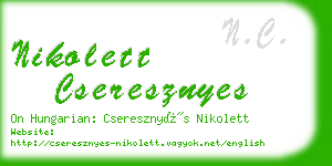 nikolett cseresznyes business card